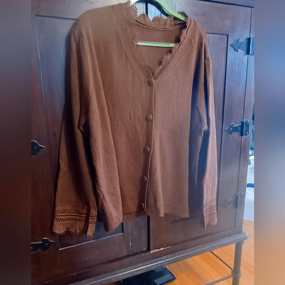 1X Shein women's sweater brown